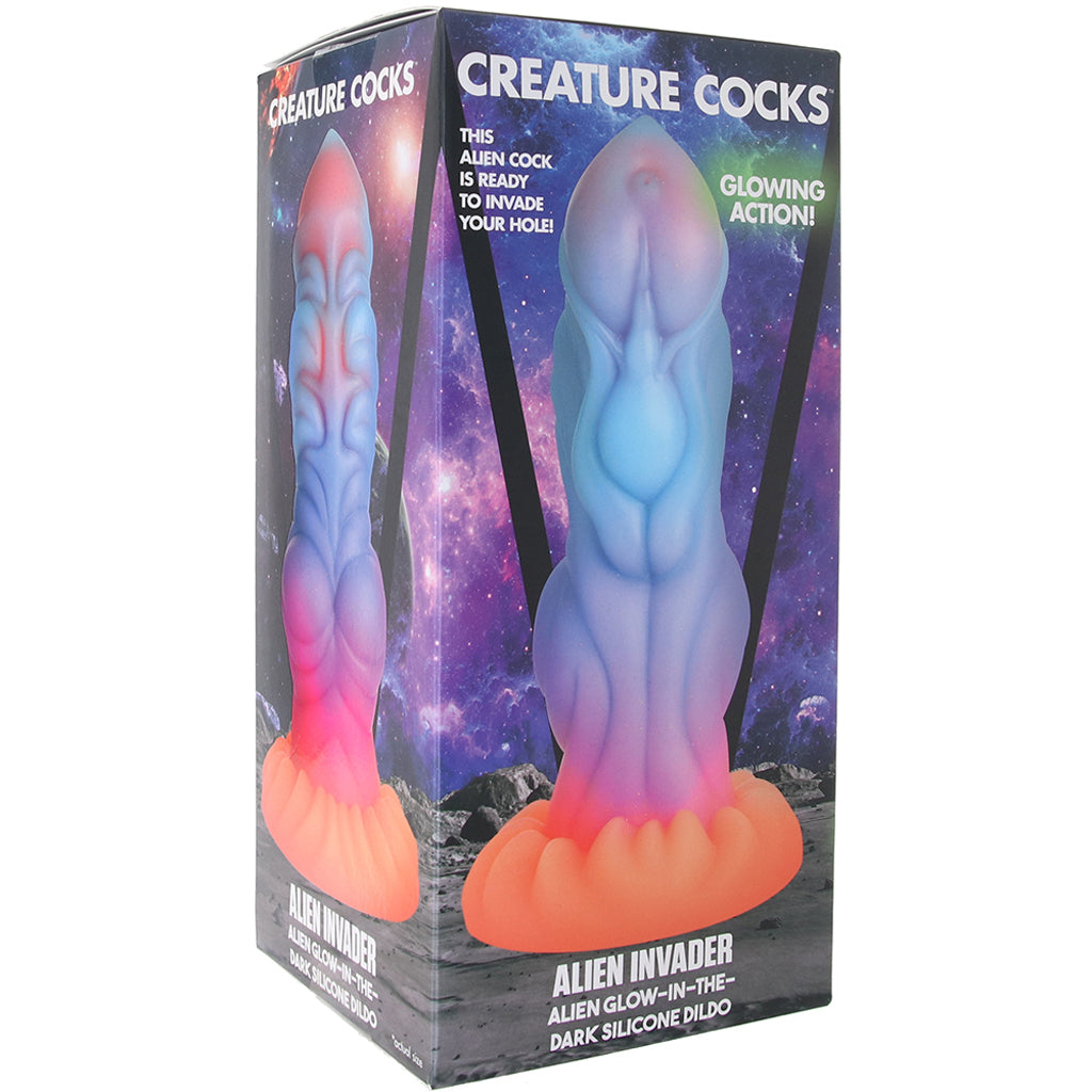 Creature Cocks Alien Invader Glow-in-the-Dark Dildo — Heaven Boutique Calgary 6