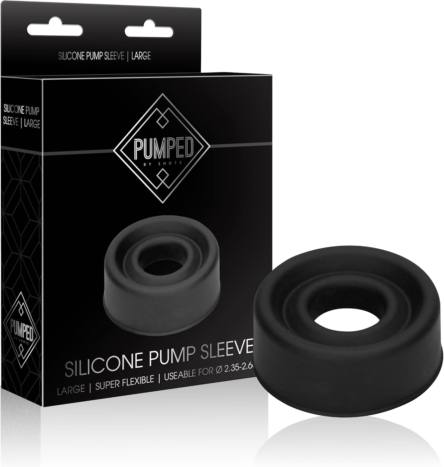 Shots Silicone Pump Sleeve (Large, Black) – Comfort & Airtight Seal 🖤