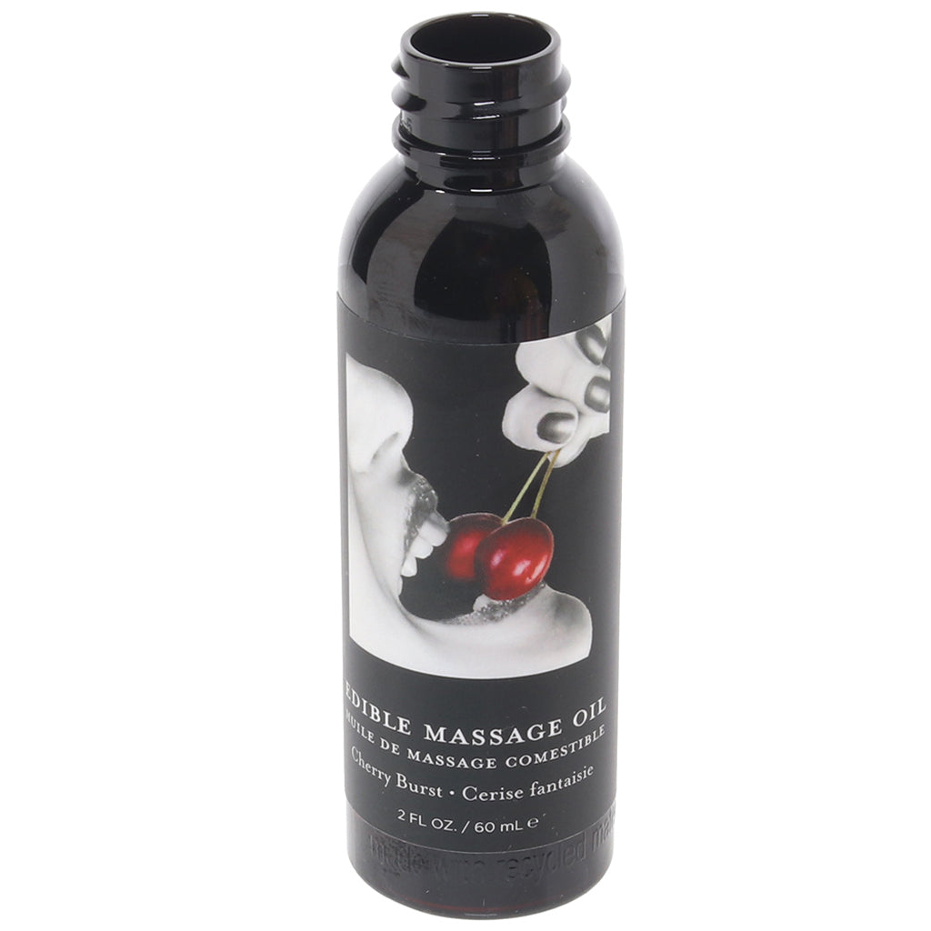 Edible Massage Oil 2oz/60ml in Cherry Burst – Calgary adult store – close-up view