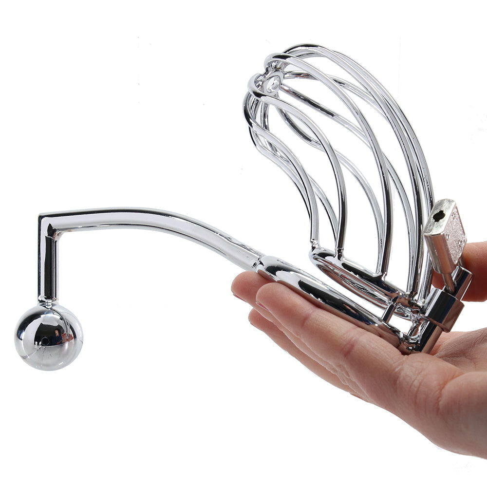 Blue Line Cock Cage with Anal Stimulator — Heaven Boutique Calgary 4