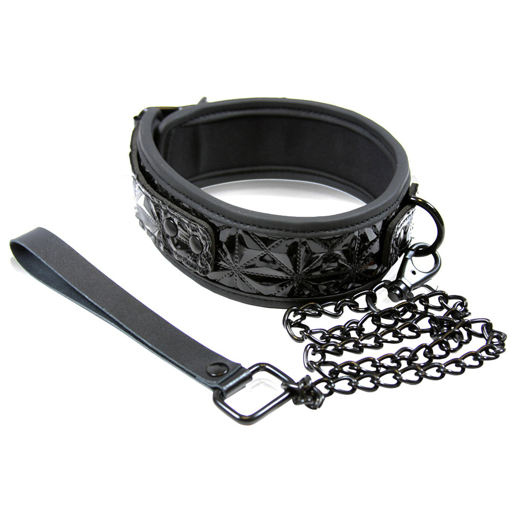 Sinful Collar with Leash in Black — Heaven Boutique Calgary 1