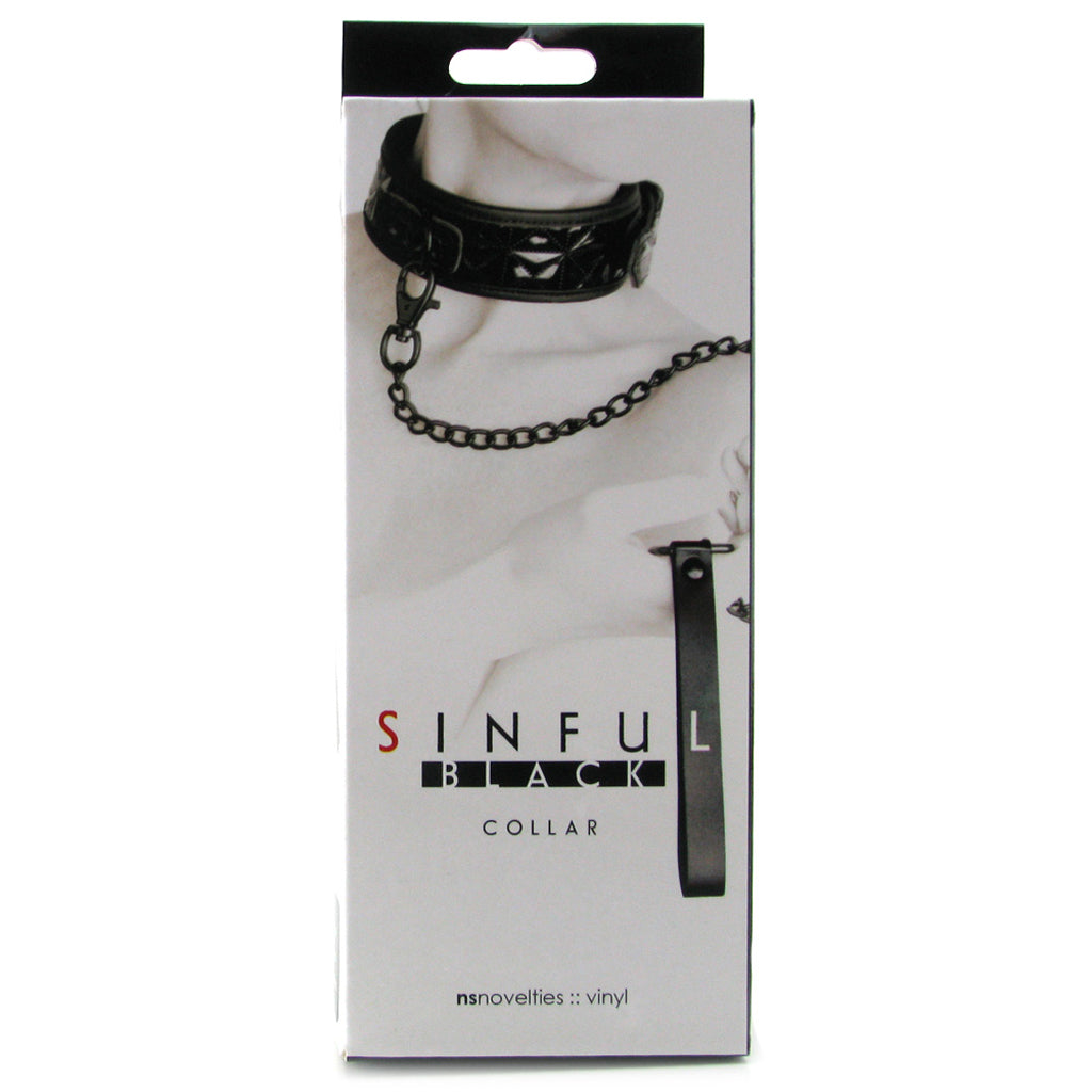 Sinful Collar with Leash in Black — Heaven Boutique Calgary 6