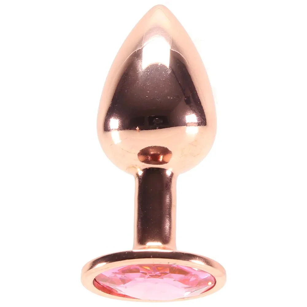 Small Aluminum Plug with Pink Gem in Rose Gold — buy in Calgary | Heaven Boutique
