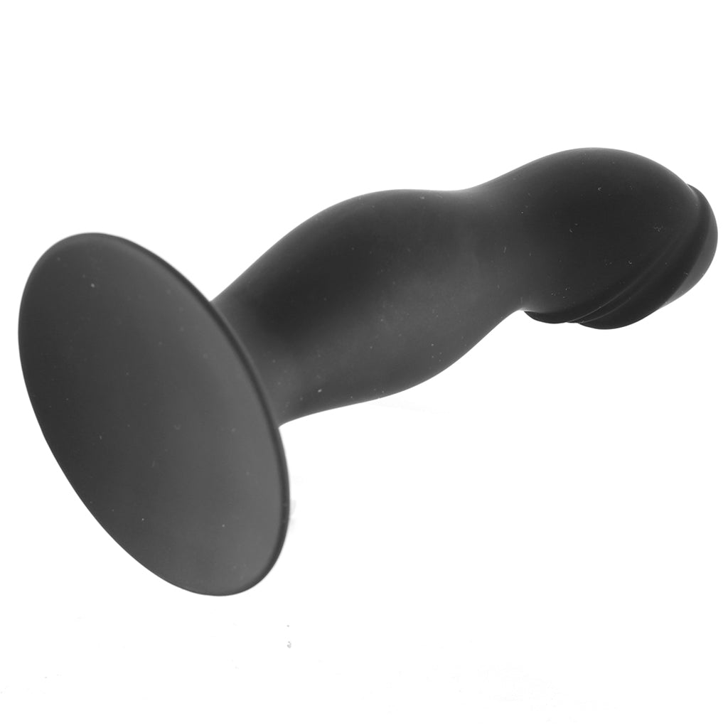 Silicone Anal Stud in Black — size and shape view