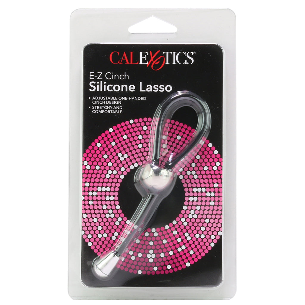 E-Z Cinch Silicone Lasso Cock Ring in Black — Heaven Boutique Calgary 6