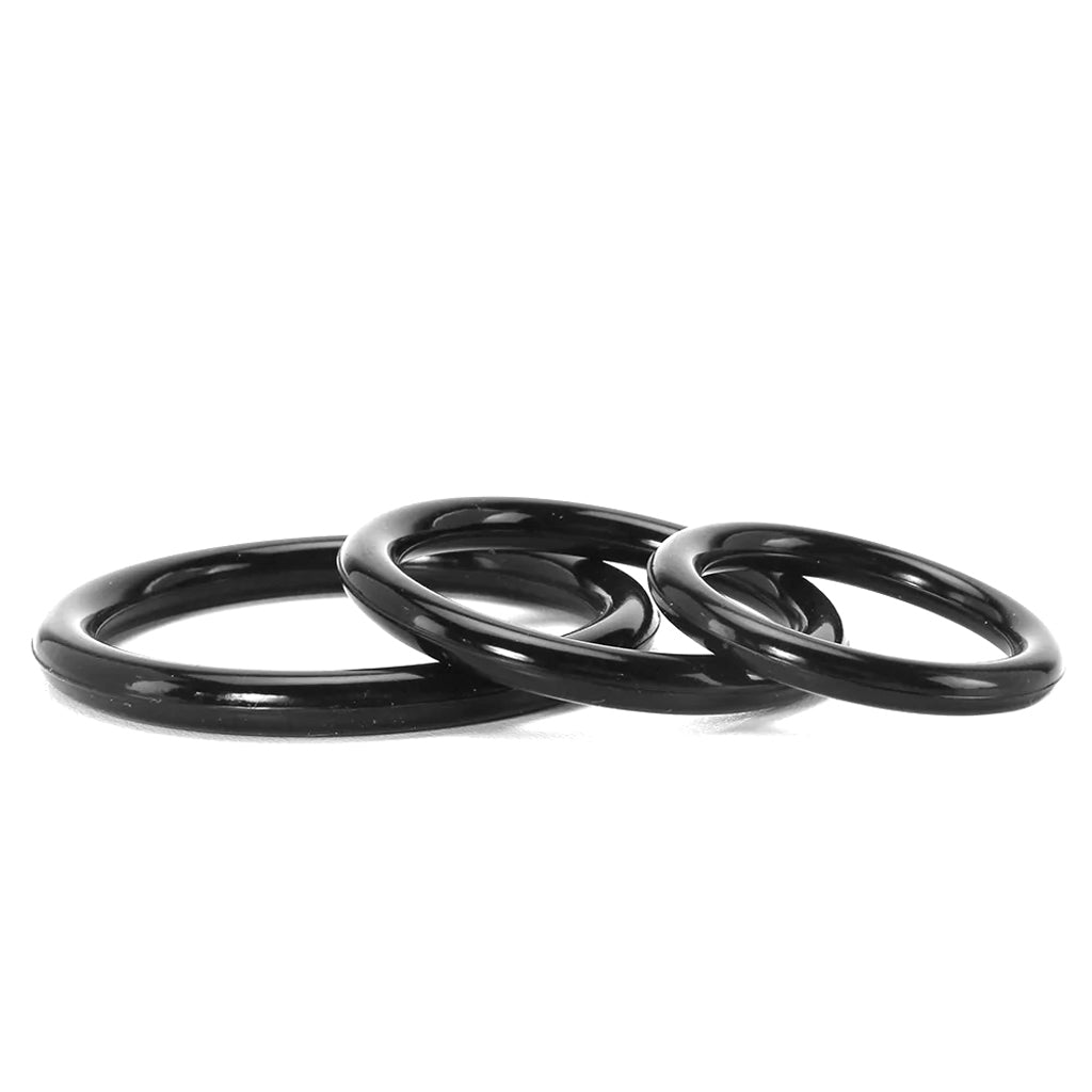 Silicone 3 Ring Stamina Cock Ring Set in Black — Heaven Boutique Calgary 4