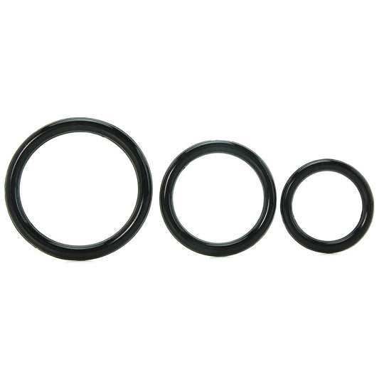 Silicone 3 Ring Stamina Cock Ring Set in Black — Heaven Boutique Calgary 1