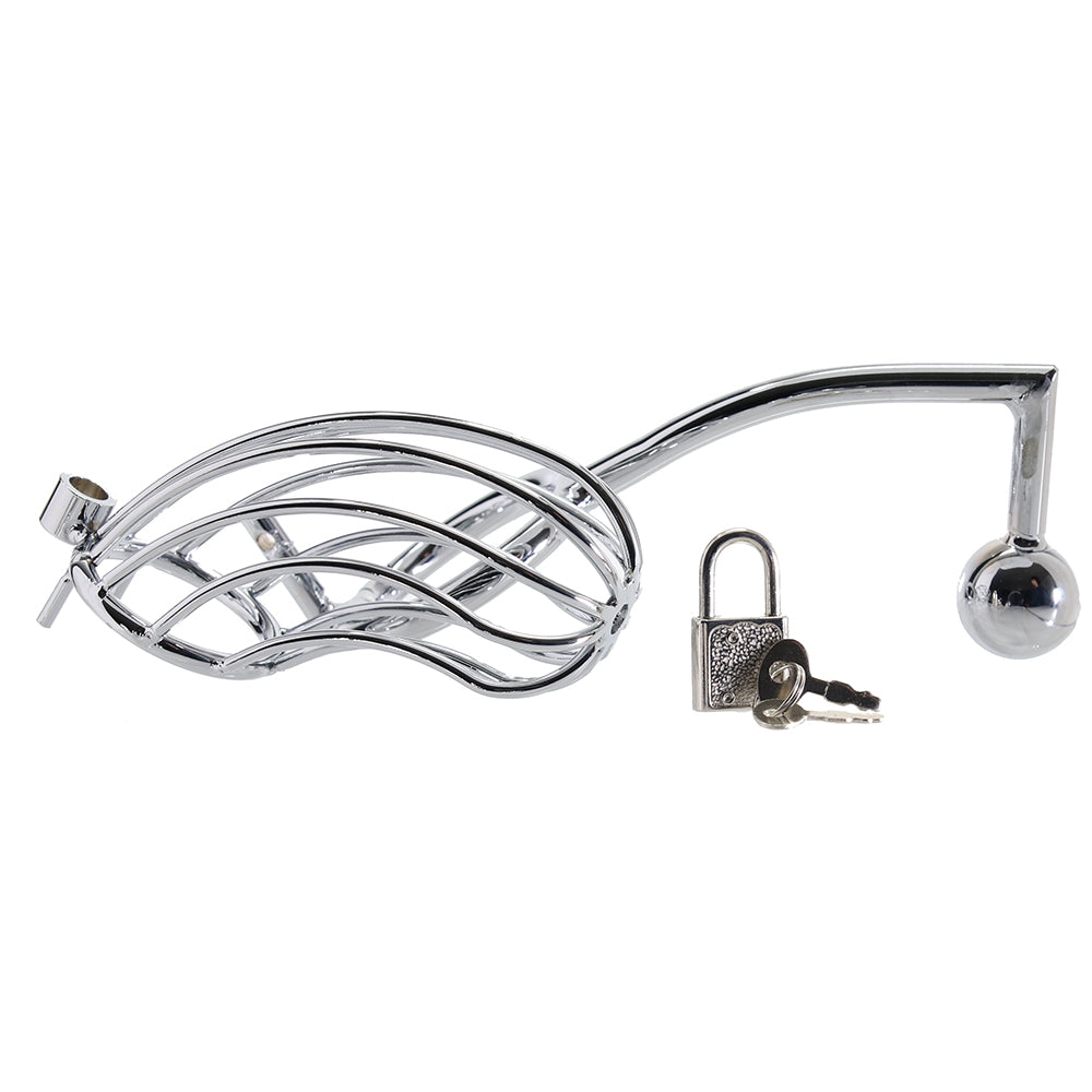 Blue Line Cock Cage with Anal Stimulator — Heaven Boutique Calgary 3