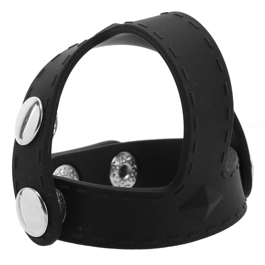Blue Line Silicone T-style Cock Ring With Ball Divider — Heaven Boutique Calgary 1
