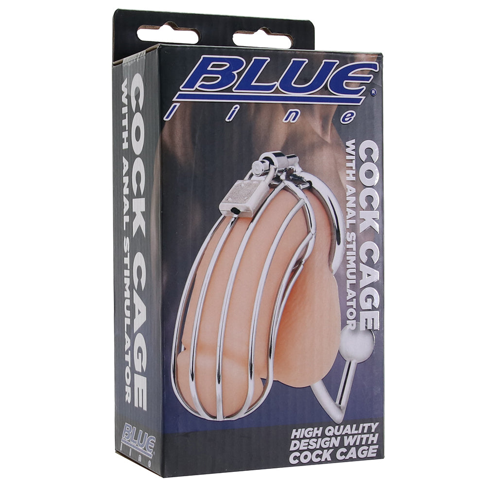 Blue Line Cock Cage with Anal Stimulator — Heaven Boutique Calgary 6