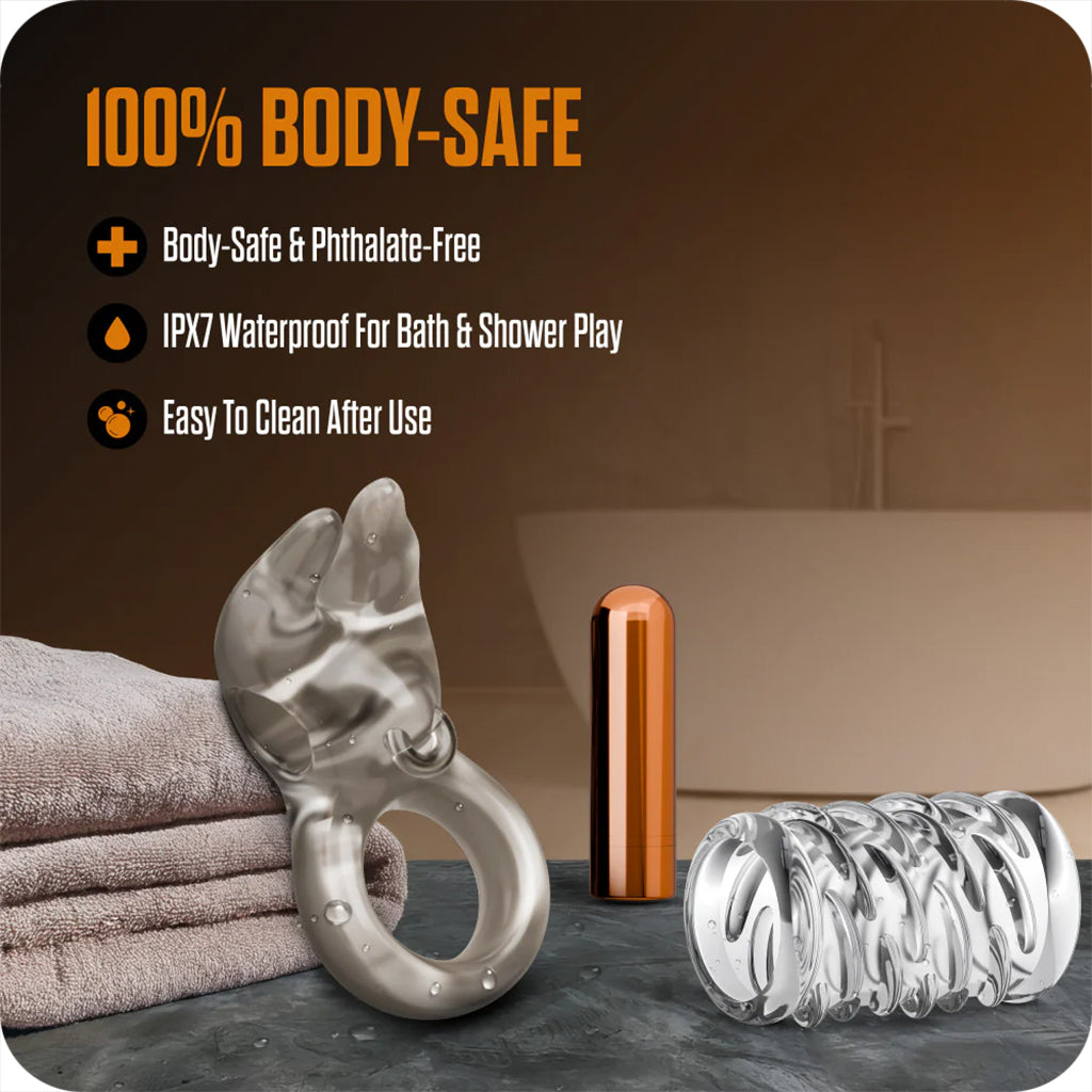 Stay Hard Bull Vibrating Cock Ring Set — Heaven Boutique Calgary 3