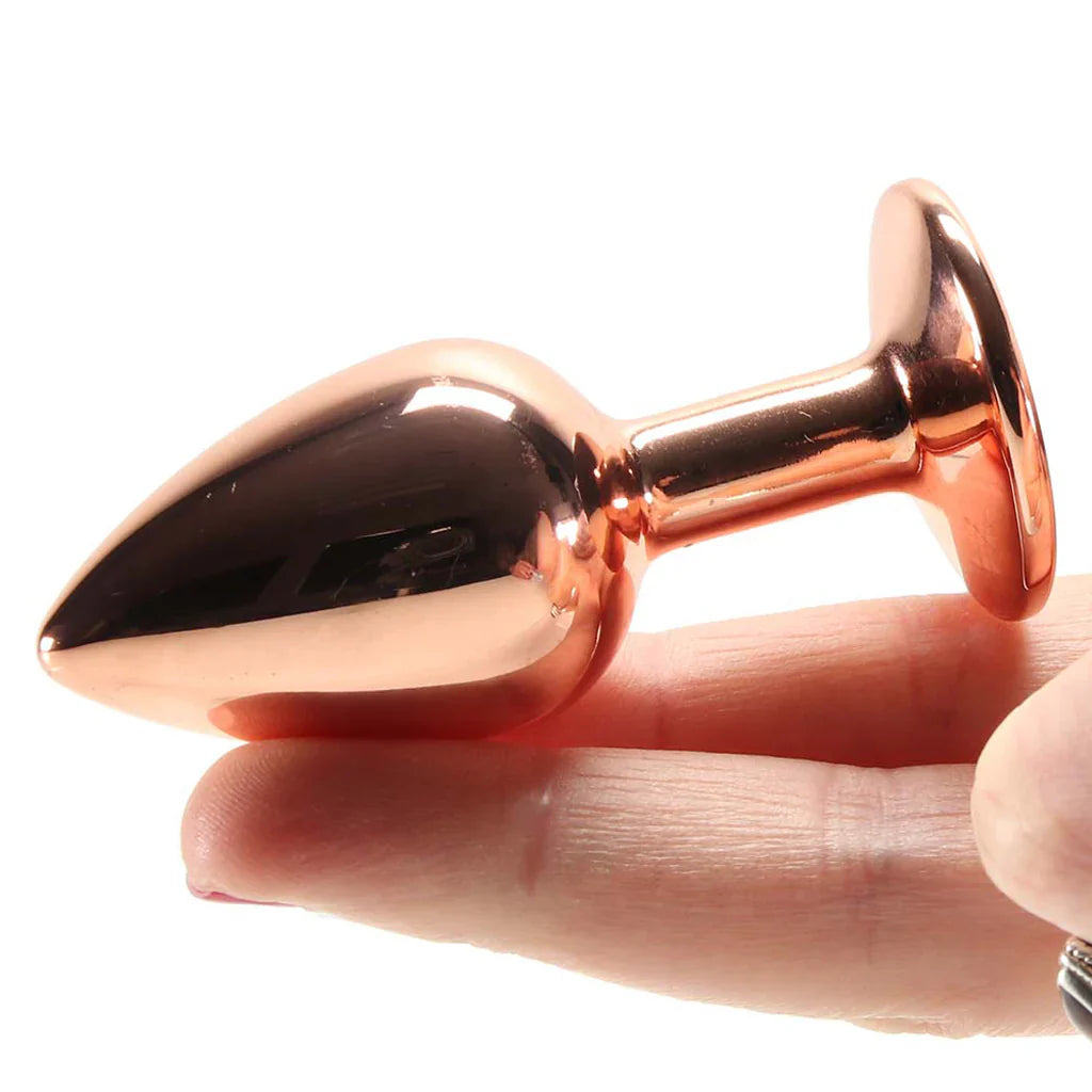 Small Aluminum Plug with Clear Gem in Rose Gold Calgary – product detail