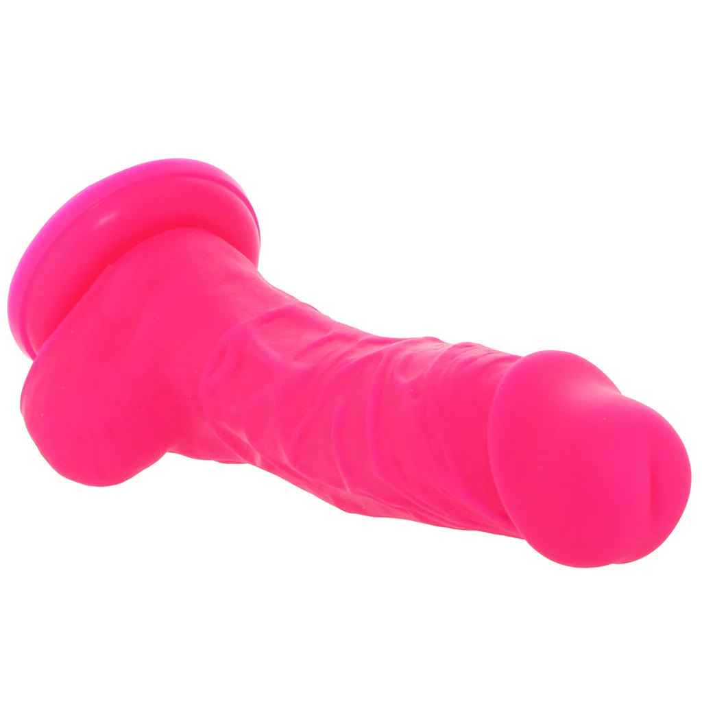 Small Silicone Colours Dildo  7"– Pink
