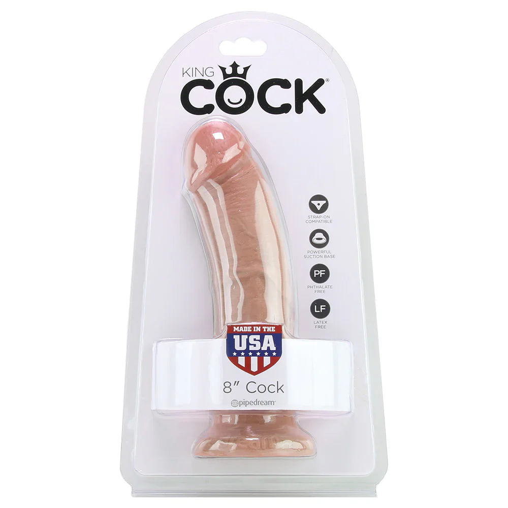 King Cock 8 Inch Dildo in Tan – Calgary adult store – close-up view