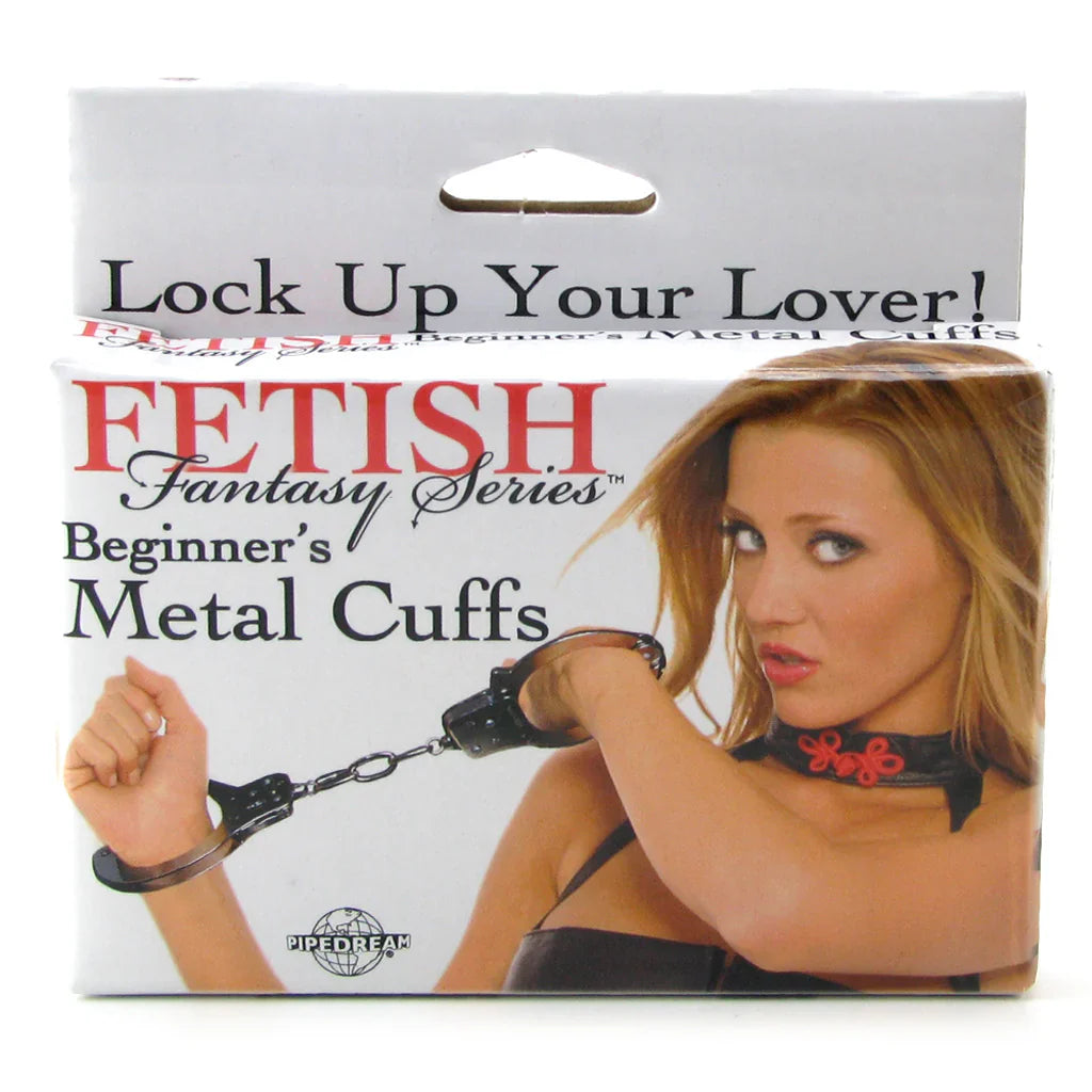 Fetish Fantasy Beginner's Metal Cuffs – Calgary adult store – close-up view