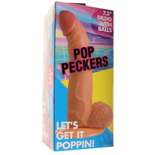 Pop Peckers 7.5 Inch Ballsy Dildo in Light