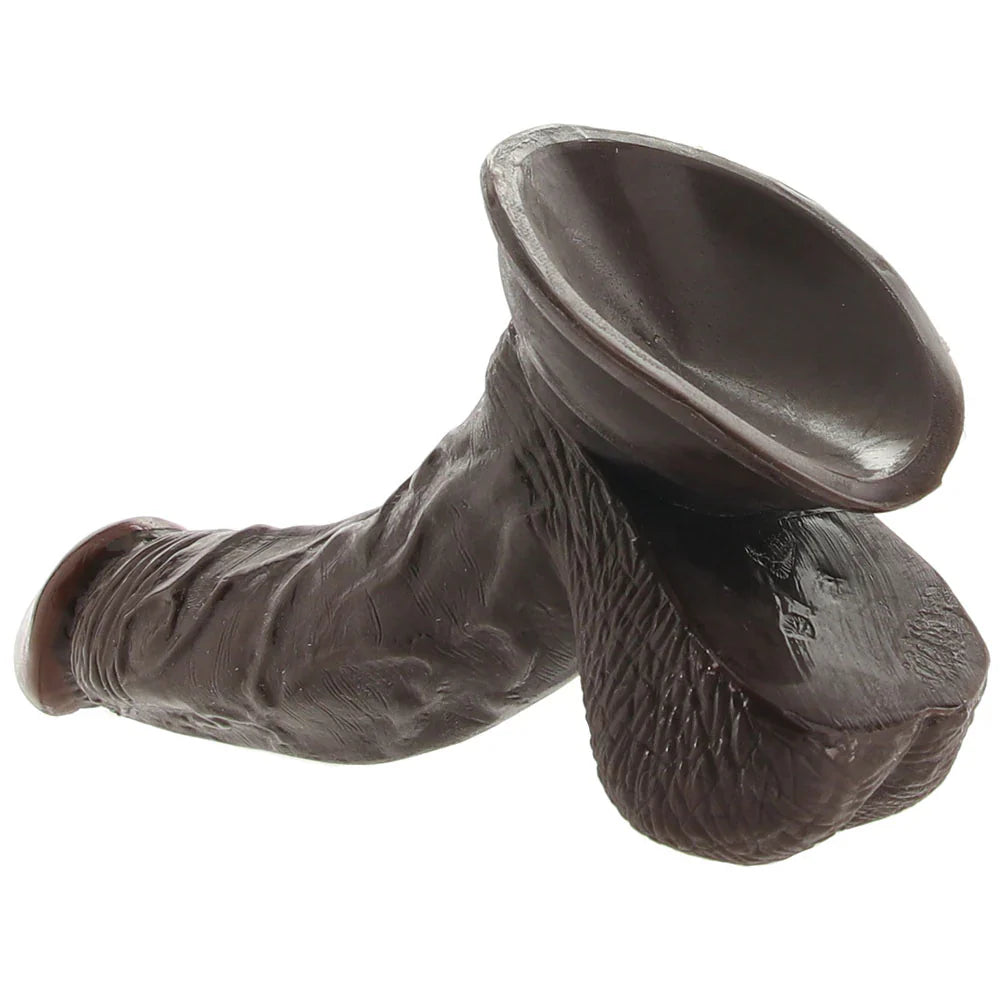 Real Skin Whoppers 6.5 Inch Dildo in Brown – Calgary adult store – close-up view