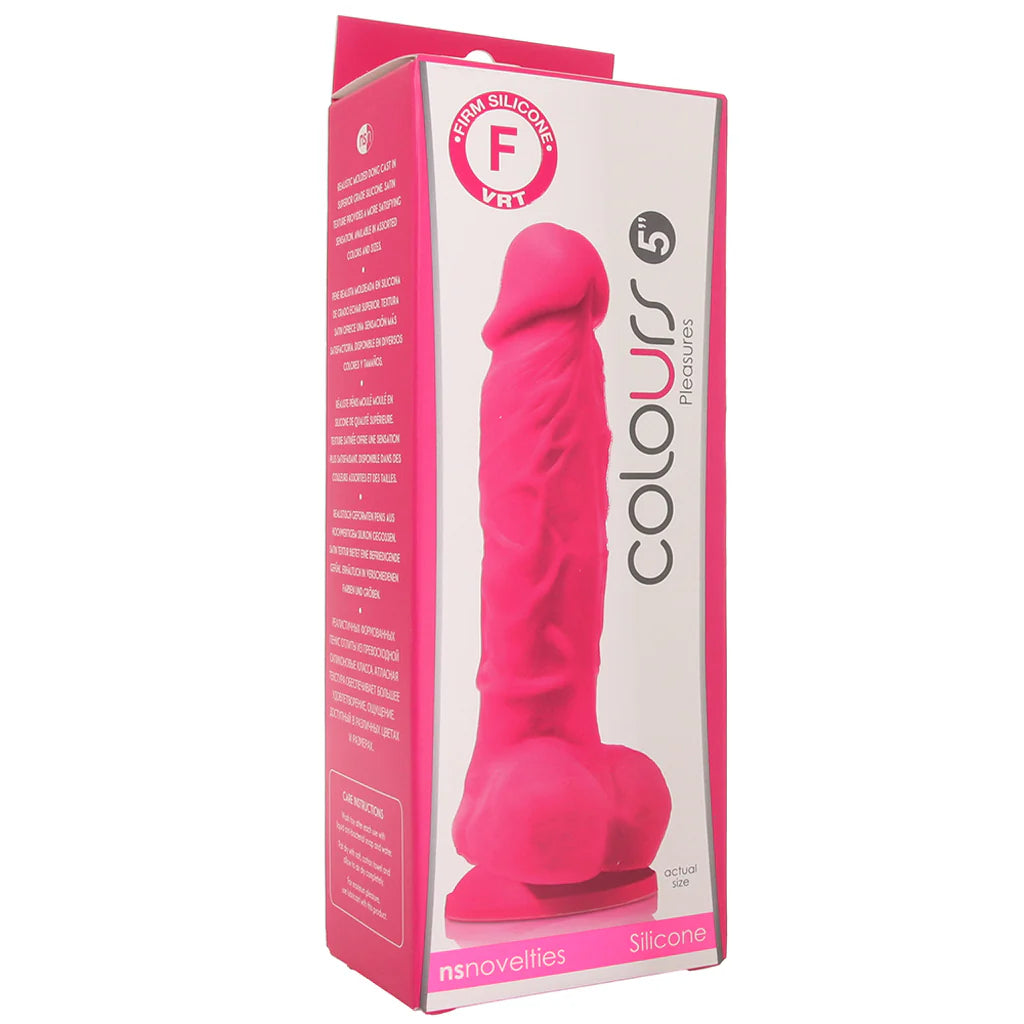 Small Silicone Colours Dildo  7"– Pink