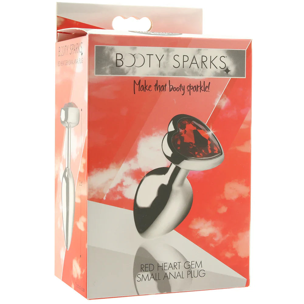 Booty Sparks Red Heart Gem Anal Plug in Small – Calgary adult store – close-up view