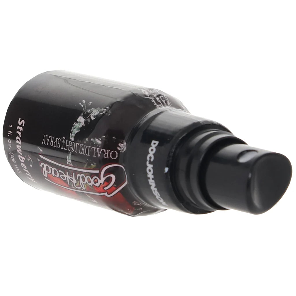 GoodHead Oral Delight Spray 1oz in Strawberry – Calgary adult shop – in use view