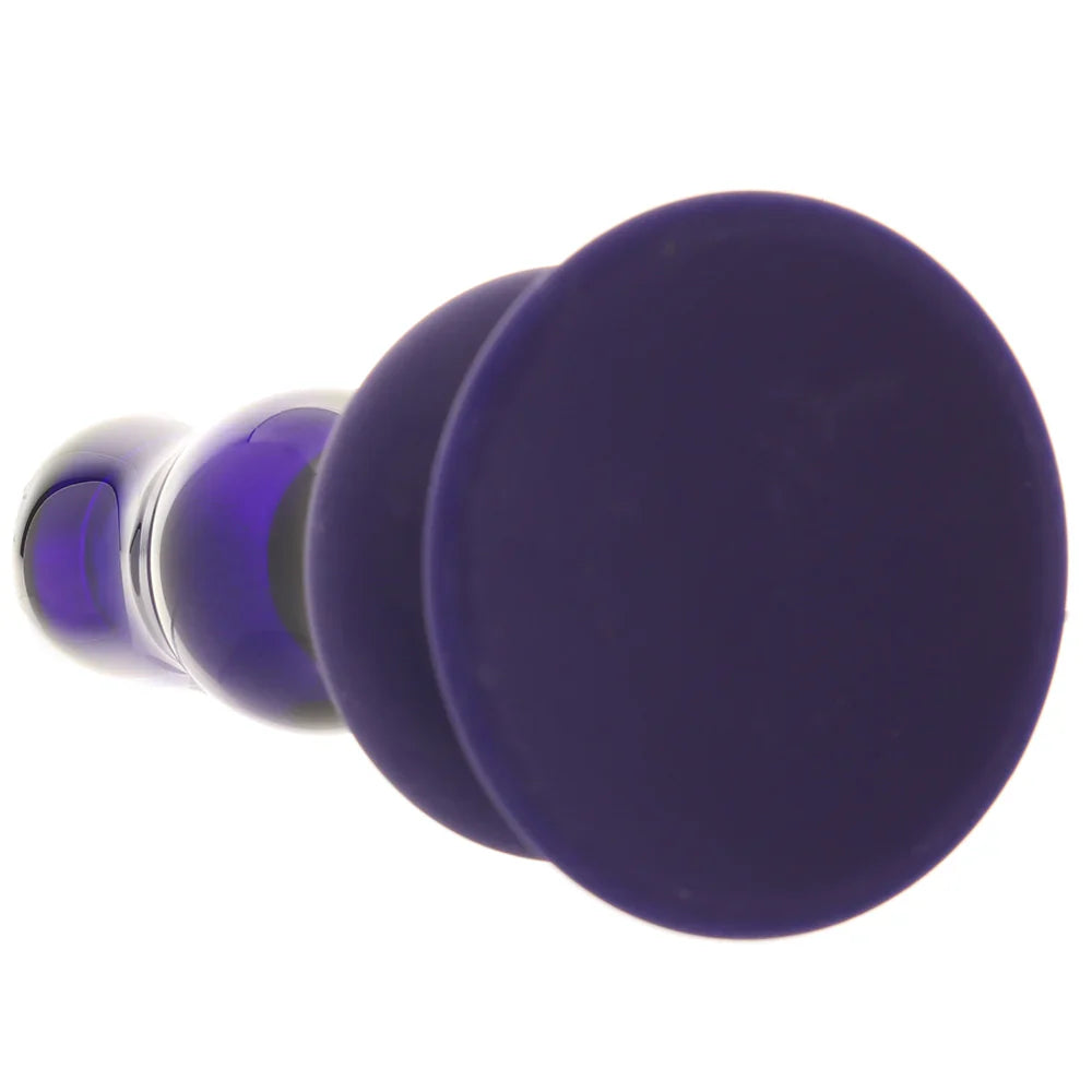 Icicles No.83 Vibrating Glass Plug in Purple – Calgary adult store – close-up view