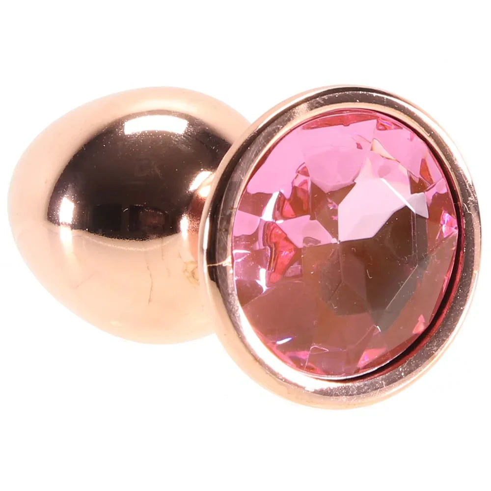 Small Aluminum Plug with Pink Gem in Rose Gold Calgary – product detail