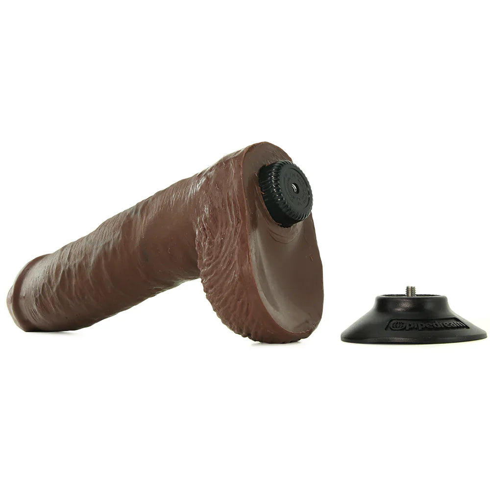 King Cock 10 Inch Vibrating Dildo with Balls in Brown Calgary – product detail