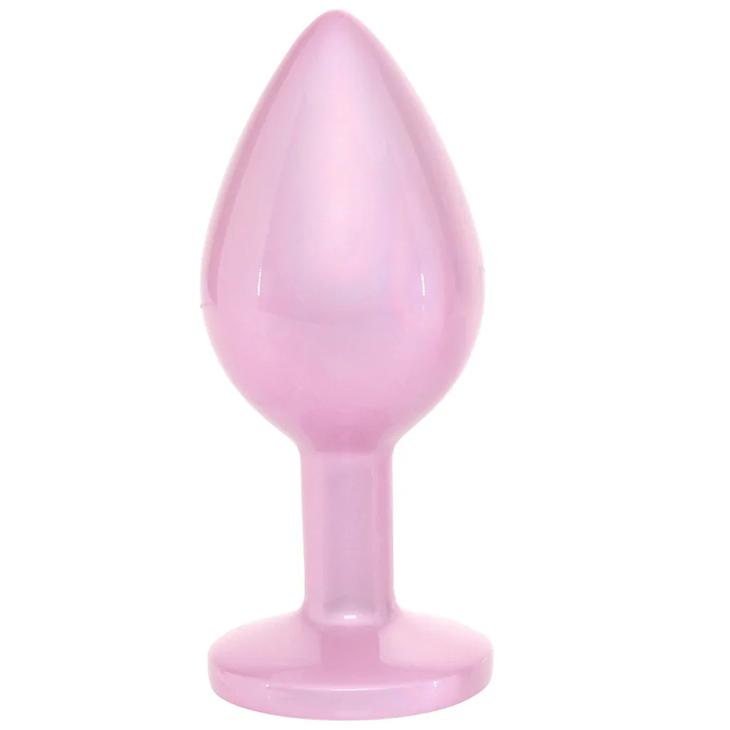 Rear Assets Pink Metal Butt Plug in Medium - Medium – Heaven Boutique Winnipeg – side view