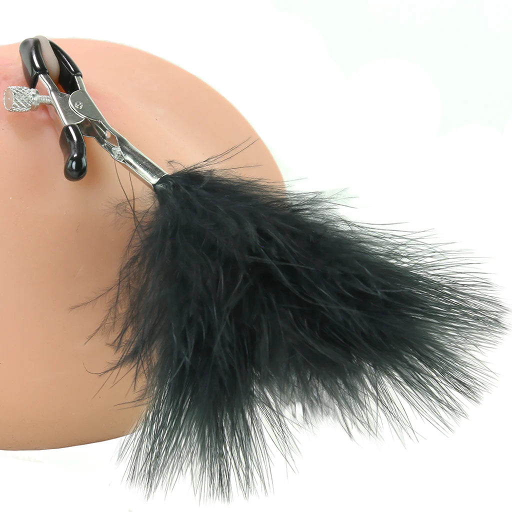 Feathered Nipple Clamps – Seduction Meets Sensation 🖤✨ – Calgary – packaging view