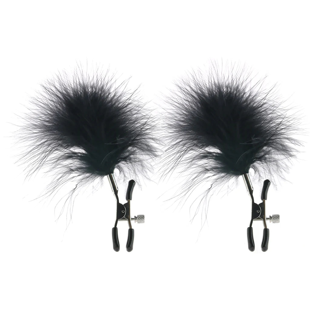 Feathered Nipple Clamps – Seduction Meets Sensation 🖤✨ — buy in Calgary | Heaven Boutique