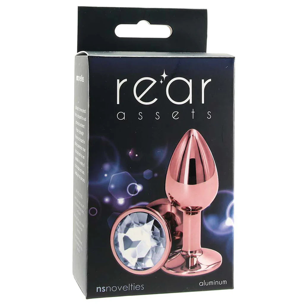 Small Aluminum Plug with Clear Gem in Rose Gold — buy in Calgary | Heaven Boutique
