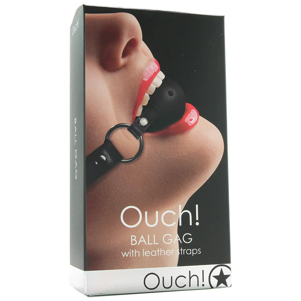 Ouch! Ball Gag (Black) – Classic Kink, Maximum Control 🖤 – Calgary adult boutique – features