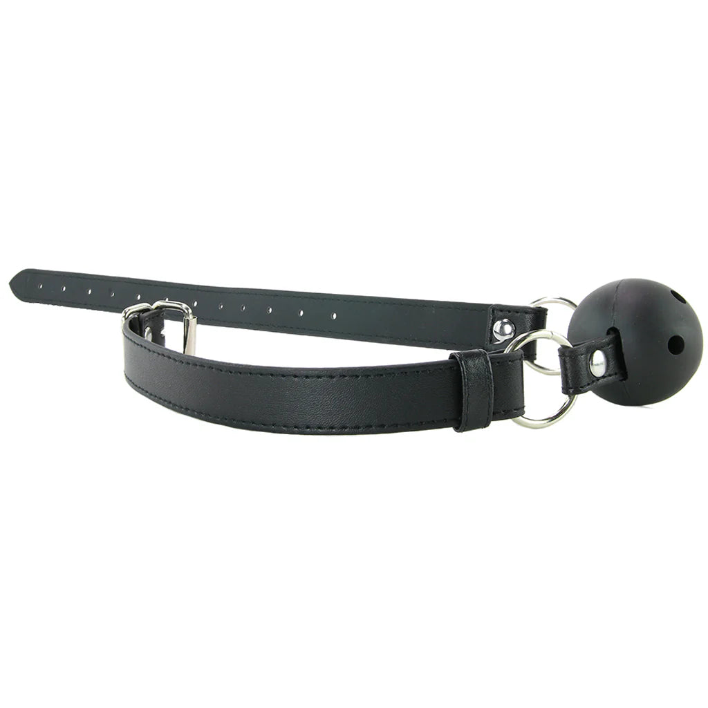 Ouch! Ball Gag (Black) – Classic Kink, Maximum Control 🖤 – Heaven Boutique Calgary – side view