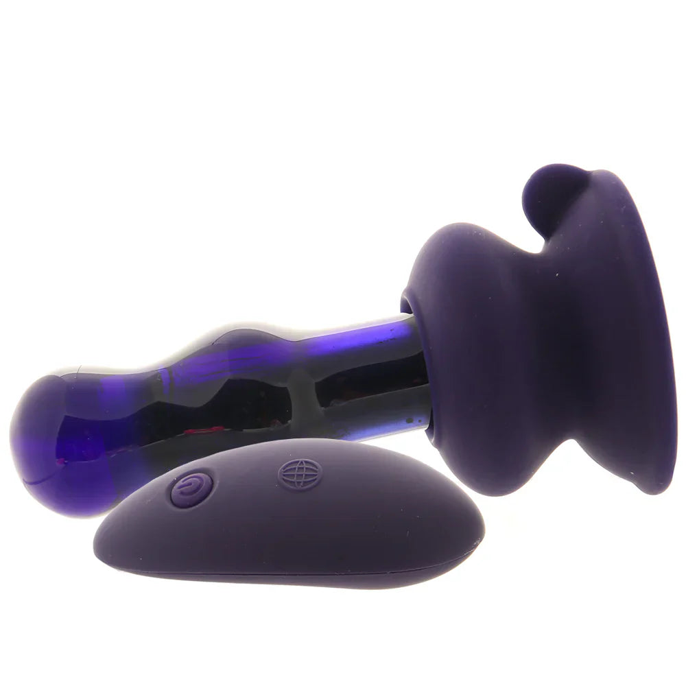 Icicles No.83 Vibrating Glass Plug in Purple – Heaven Boutique Calgary – side view