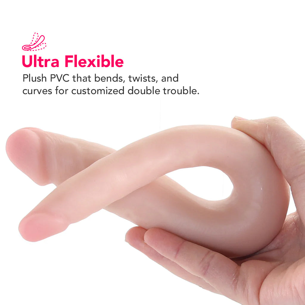 Dr. Skin Mini 12 Inch Double Dildo in Vanilla — Heaven Boutique Calgary 4