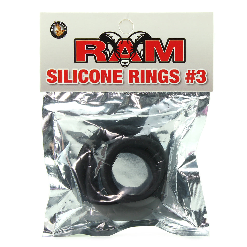 Ram Silicone Cock Rings #3 in Black — Heaven Boutique Calgary 6