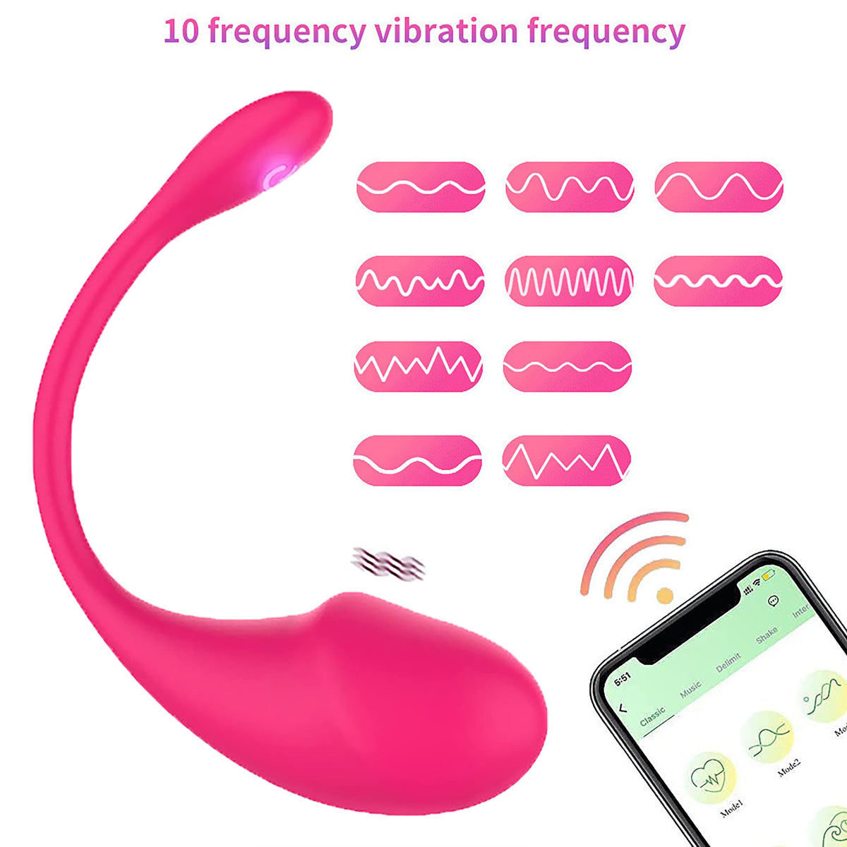 Vivid Tadpole app-controlled wearable egg vibrator in rose red